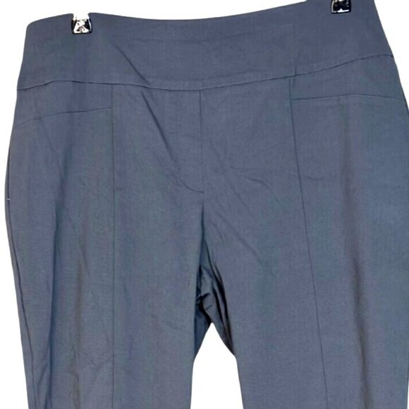 Cooper & Ella Gray Mid Rise Flat Front Straight Ankle Trouser Pants Plus Size 14 - Picture 3 of 7